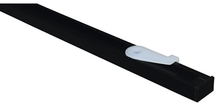 GARDINIA Aluminium-Vorhangschienen-Set Lucy, Komplett-Set mit 1-läufiger Schiene, Schwarz-matt, 200 cm