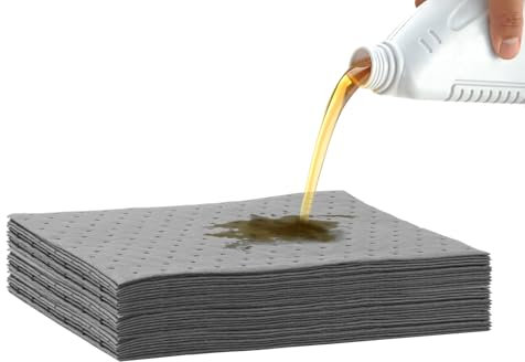 Tefola 30 Almohadillas Absorbentes De Aceite, Algodón Gris Absorbente De Aceite, 25 X 33 cm Paños Absorbentes De Aceite, Para Limpiar Herramientas De Taller, Máquinas, Coches (30)