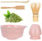 YANGTAI Matcha Set Matcha Rosa, Ciotola Matcha con beccuccio, Mescolatore Matcha e Supporto, Cucchiaio Matcha, Servizio da tè Giapponese Matcha, Set Matcha Rosa per gli amanti del tè