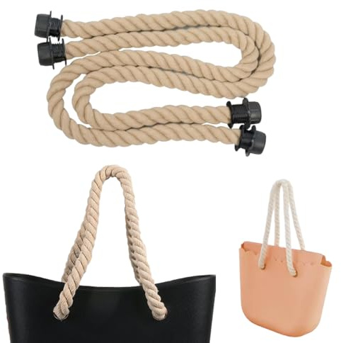 LuLiyLdJ Manici per Borse, Manici o Bag Lunghi, Sostituzione Sacchetto Catena Ricambio Accessori, 2 Beige Manici in Corda per Borsa per Fai da Te Donna