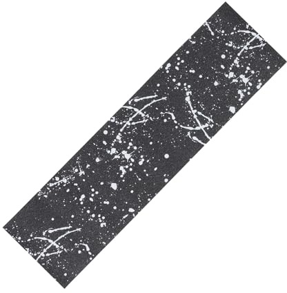 OUNONA Decorative Skateboard Grip Tape Longboard Scooter Sticker Slip Sandpaper Removable Deck Cover Black White for Stunt Scooter Riders