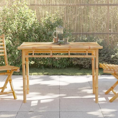 Sophrelle Mesa de Comedor de Jardín Bambú 110x55x75 cm | Mesa Exterior Rústica para Patio Terraza Balcón | Mueble de Jardín Resistente al Agua y Duradero | Fácil de Limpiar y Montar