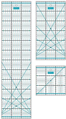 SEMPLIX Patchwork Lineal Set cm kleines Bundle (15x60 cm, 15x30 cm, 15x15 cm) (türkis)
