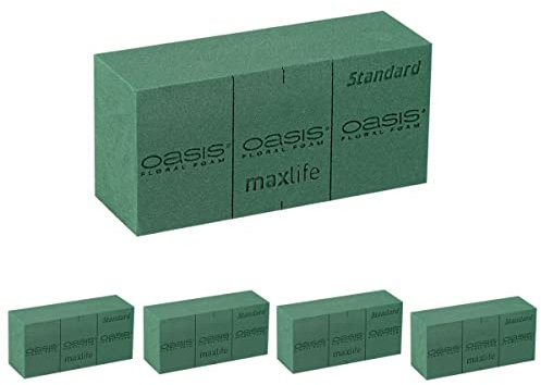 4 x Oasis Ideal Floral Foam MaxLife Bricks (Pack Contains 4 Bricks) - Premium Quality - 23x11x8 cm