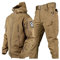 Skianzüge für Herren, Herren Ski Anzug Winter Wasserdicht Winddicht Kapuze Schneemantel und Hose, Outdoor Sport Schneeanzüge, zum Skifahren und andere Winter Outdoor Ski Aktivitäten ( Color : Brown ,