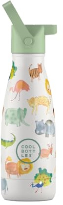 Botella Térmica Infantil - 260 ml - African Safari - Botella de Agua de Acero Inoxidable - Bebidas Fías 36 Horas y Calientes 18 Horas - Acabado con Pintura en Relieve - Sin BPA - Cool Bottles