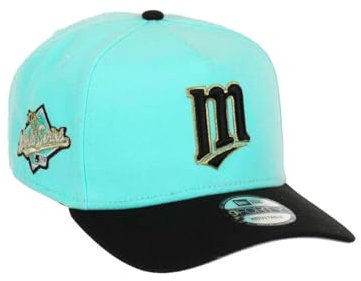 New Era Minnesota Twins MLB World Championship 1955 Sidepatch Mint Black 9Forty A-Frame Snapback Cap - One-Size