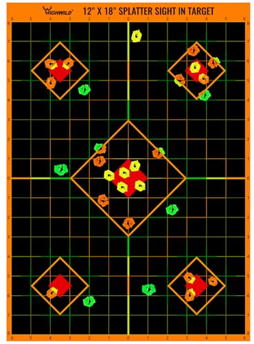 Highwild Sight in Splatter Paper Targets - Splash Effect of Multiple Colors - 12x18 Inch (25 Pack)