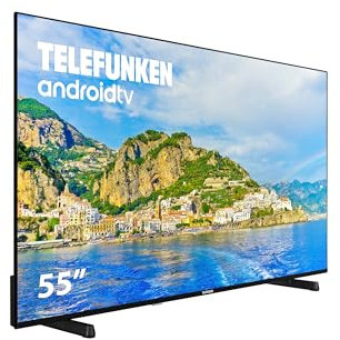 Telefunken 55DTUA724 - Android TV 55 Pulgadas 4K Ultra HD, Diseño sin Marcos, HDR10, Dolby Vision, Bluetooth, Chromecast Integrado, Compatible con Google Assistant, Dolby Atmos