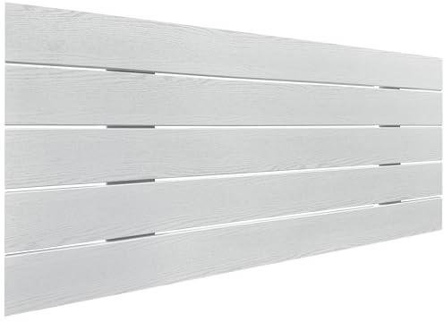 DHOME Sänggavel i Återvunnet MDF-Trä Horisontell Pallstil Pallbädd Inkluderar Beslag (95x46 Palet 5, Vit Trä)