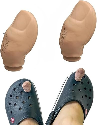 JUGNAW Funny Big Toes Shoe Charms with Hairy for Cro,Cute and Hilarious Realistic 3D Toes Charms for Shoes, Unique and Amusing Accessories for Adults and Kids Birthday Party Decoration