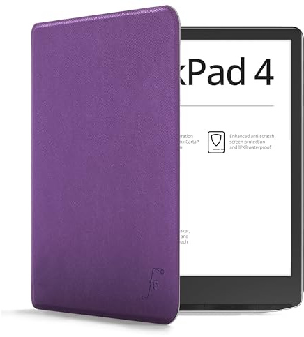 Forefront Cases Fodral för PocketBook InkPad 4 och PocketBook InkPad Color (Färg) 3 och 2 (utkommen 2023) - Tunn, Lätt, Skydds-Fodral mid Automatisk Sömn/Väckning funktion (Skal) - Lila