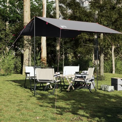 Tino Tech Tarp Outdoor Tent Camping Zelt Plane Ultraleicht Camping Zeltplane Zeltunterlage für Ourdoor Camping Zeltplane Tarp für Hängematte Wasserdicht Tarp 300x294 cm Polyester Grau und Orange