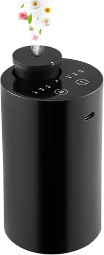 Difusor de aroma para coche, difusor de aromaterapia, difusor de aceites esenciales sin agua, temporizador de 4 niveles, pantalla táctil inteligente, apagado automático para coche, oficina(Black)
