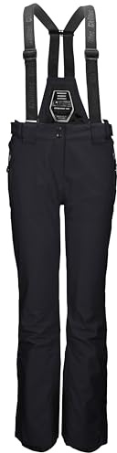 killtec Damen Skihose/Ski-Trägerhose mit abzippbarem Latz und Kantenschutz Laraka, schwarz blau, 40, 35247-000
