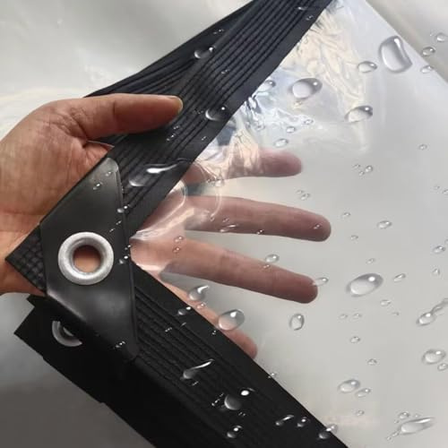 Clear Tarpaulin Waterproof Pvc Vinyl Tarp With Eyelets Patio Tarpaulin Enclosure Windproof Chicken Coop Cover Transparent Tarp Camping Tent Covering(1x4.0m)