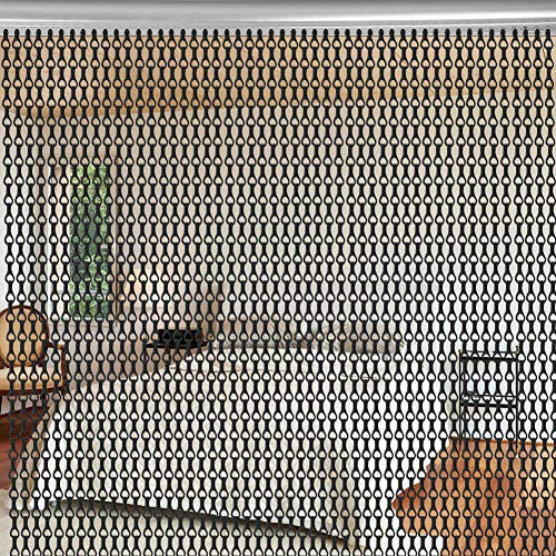 Tende a Catena Tende Metalliche in Alluminio Trattato con Ossidazione per la Prevenzione degli Insetti e il Flusso D'aria in Negozi e Verande 90x214,5 Cm