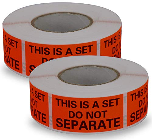BETCKEY - 2 Rollos Pegatinas de Embalaje, 25mm x 50mm, 1000 Pegatinas Rojas de Advertencia del Embalaje para Prohibir la Separación