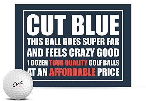 Cut Golf Balls, 4 Piece Urethane (One Dozen),White,Blue