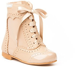 Botas Pascualas Charol-Napa para Niñas Todo Piel mod.1000. Calzado Infantil Made in Spain, Garantia de Calidad. (28, Camel)