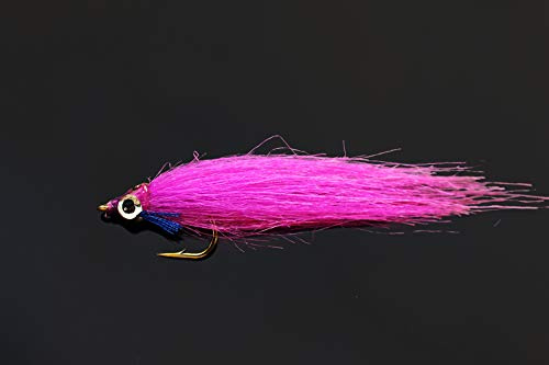 Tigofly 12 pièces Brun/Fuchsia/Jaune Polaire friture Lentement coulant Saumon Truite Steelhead Minnow Mouches pêche à la Mouche Set d'appâts pour la pêche à la Mouche #2 (Fuchsia)