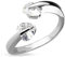 Paula & Fritz® Ring Damen Verstellbar Herz Zirkonia Klar Silber 316L Chirurgenstahl Zehenring Mittelring Freundschaftsring Offen Einstellbarer-Ring