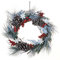 Türkranz Wandkranz Weihnachtskranz - Kranz rund mit Zapfen und roten Beeren ø 40 cm - Herbst - Winter als Willkommensgruß (Art.H21A)