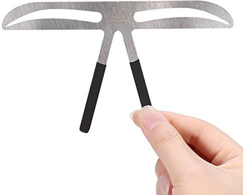 Plantilla de cejas para depilar, regla de medición de cejas de acero inoxidable, pinza de cejas, plantilla de patrón de cejas, diseño de posicionamiento de tres puntos, diseño de tatuaje deslizante,