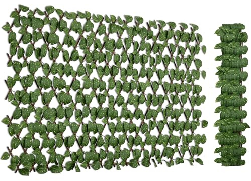 Outsunny Siepe Artificiale 200x100 cm in Seta e Plastica PE, Siepe Finta di Pothos con 495 Foglie per Giardino e Veranda, Verde
