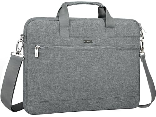 LANDICI 360°Protective Laptop Bag with Shoulder Strap | Slim Laptop Briefcase, Carrying Case for Lenovo HP Dell Acer ASUS Notebook, MacBook Air, Waterproof Computer Bag Men Women