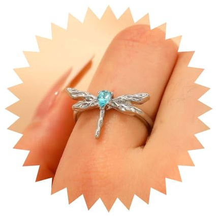 Cybche Anello Libellula Zaffiro Gotico Anello Libellula Argento Anello Libellula Cristallo Anello Libellula Dito Libellula Insetto Anelli Cz Libellula Nocca Anello Aperto Regolabile Gioielli Per Le