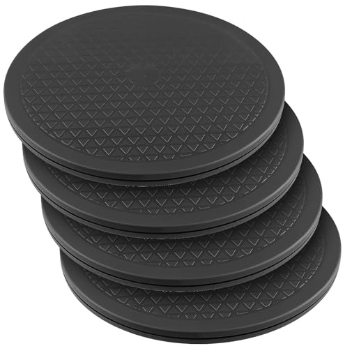SINJEUN 4 Platos giratorios universales de Color Negro, 30 cm, 360 Grados, giratorios, de plástico, para el hogar, la Oficina