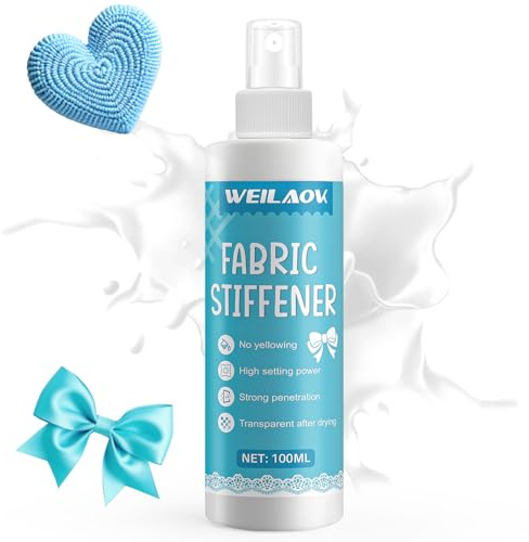 WEILAOK Endurecedor Textil, Endurecedora de Tejidos, Endurecedor Textiles Impermeable para Algodón, Lana, Mezclilla, Seda y Lino Spray, Fuerte fijación, transparente después del secado-100ml