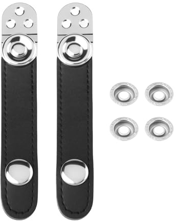 VGOL 2Pcs Adjustable PU Leather Bellows Straps for Bass Accordions with Buckles,7.4cm