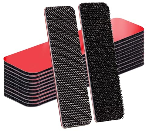OIHCAZ - Nastro adesivo in velcro 3M VHB, confezione da 10 pezzi, impermeabile, resistente (10 x 3 cm), strisce adesive in velcro per casa, auto, esterni, legno