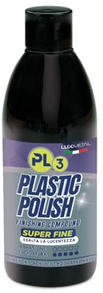 PL3 Plastic Polish Super Fine Compound 250 ml Pasta Pulidora para Plásticos Transparentes Proporciona Máximo Brillo y Transparencia para Faros Plexiglás Acrílico y Policarbonato (250 g, PL3)