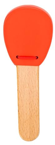 CHICIRIS Wooden Hand Clapper Instrument, Bright Color Educational Castanet for Kids with Portable Handheld Sound Maker (Red)