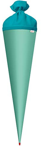 ROTH Bastelschultüte 70cm Mint rund - Schultüte mit Stabiler Rot(h)-Spitze mit Filz-Verschluss