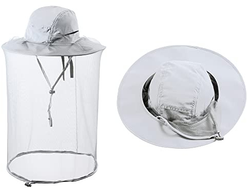 Mosquito net hat bug insect hats with netting Beekeeper beekeeping bee veil hat safari hiking Gardening mesh cap hood
