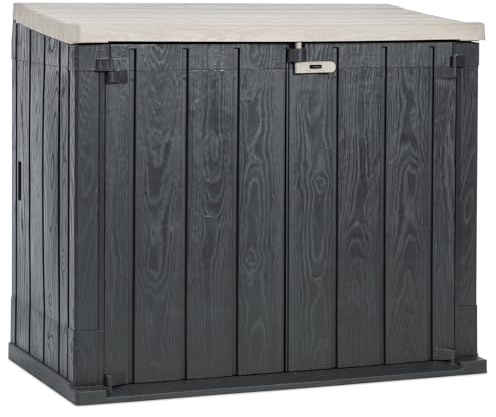 Toomax Stora Way All-Weather Outdoor Garden Storage Shed, Anthracite Gray, 129.5 x 74.5 x 111 cm