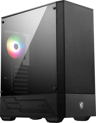 MSI MAG Forge 110R Mid-Tower ATX Gehäuse (2X USB 3.0 Anschluss, 1x 120mm A-RGB Fan im Lieferumfang, schwarz, RGB)