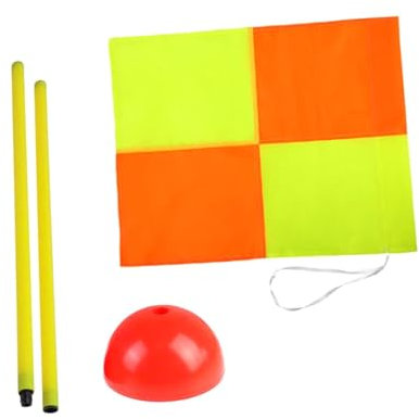 rockible Fußball-Eckfahne, Fußball-Agility-Stangen, leuchtende Farben, Flagge, Trainingsgerät, Fußballfeld-Eckfahne für Spiele, 2 Stück Stangen, rote Basis