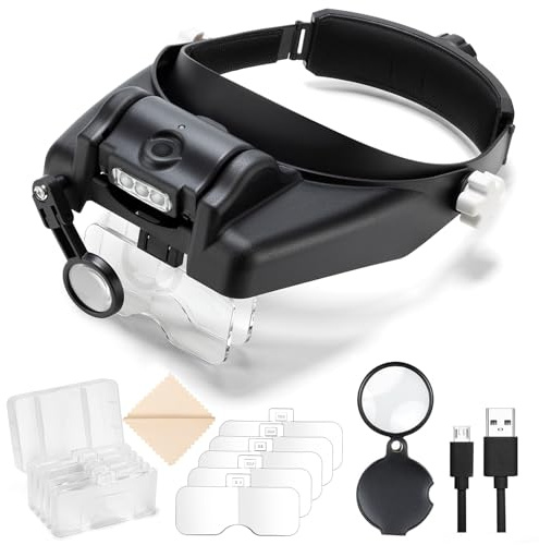 COYLAPY 1X-14X Magnifying Glass with Light & 5 Lenses for Close Work