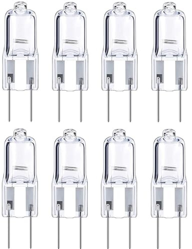 LISOCLU GY6.35 Halogen Bulbs 20W G6.35 20W 35W 110V-130V Halogen Lamps Halogen Light Bulb Bi-Pin Base Clear Glass Lens Warm White 2700K (8 pcs) 50W