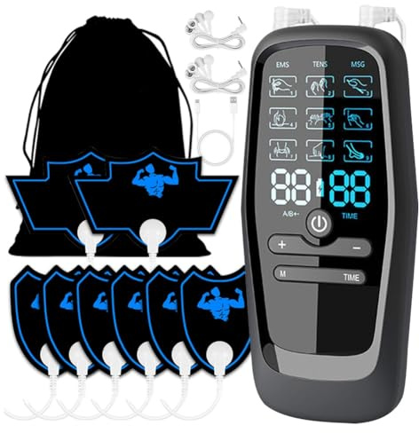 Quystetes EMS Tens Unit Estimulador Muscular Profesional Masajeador Corporal Eléctrico Portátil para Dolor de Espalda, Dolor de Cuello, Dolor Corporal