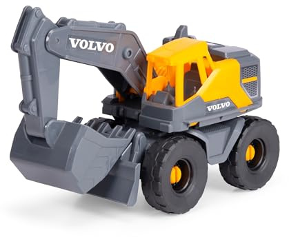Dickie Toys - Volvo Escavatore Tough (26 cm) - Escavatore a pala giocattolo per bambini dai 3 anni in su, con ruota libera, braccio mobile e pala, adatto come giocattolo di sabbia