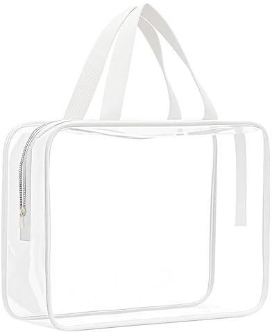 Yixinhe Clear Toiletry Bag for Travel, Large Makeup Wash Bag | Thickened PVC Waterproof Makeup Bags with Handles Toiletries Bag with Zippers for Women Girls Men