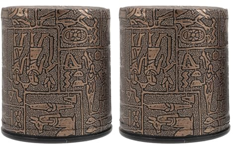 FIXOSHEE 2 pièces Gobelets à Dés Cuir Décoratifs avec Motif Rétro Légers et Résistants Accessoires pour Jeux de Rôle et Fêtes