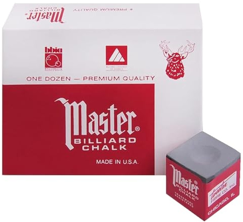 Master Pewter Billiard Chalk Box of 12 Gray