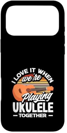 J'adore Quand Nous jouons du ukulélé Ensemble Retro Sun Coque pour iPhone 17 Pro Max